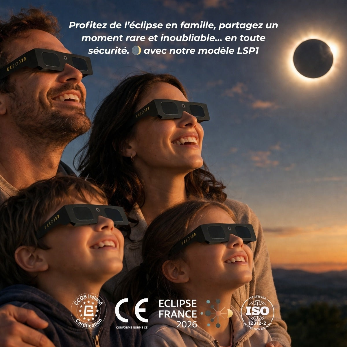 Lunettes pour éclipse solaire - Certifié CE et ISO