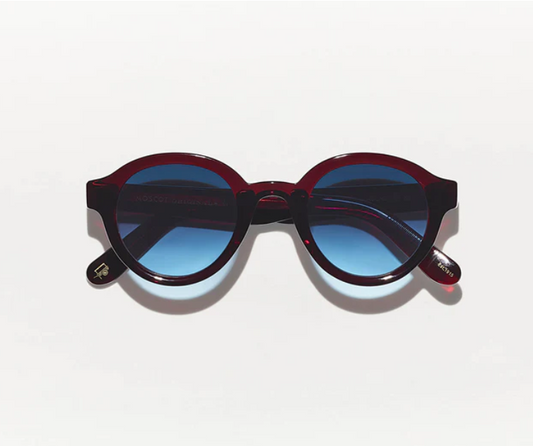 Lunette de soleil Moscot GREPS sun burgundy debim blue