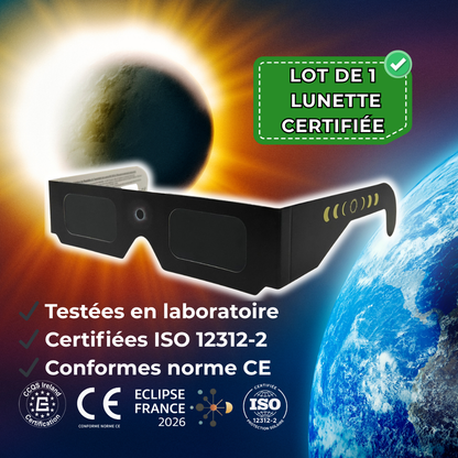 Lunettes pour éclipse solaire - Certifié CE et ISO